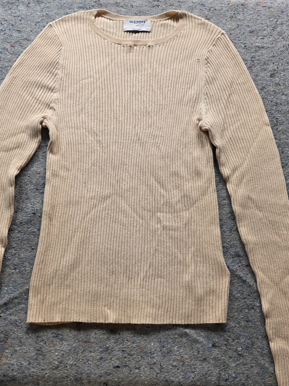 Old Navy SoSoft Ribbed Sweater Women’s L Light Blush Beige